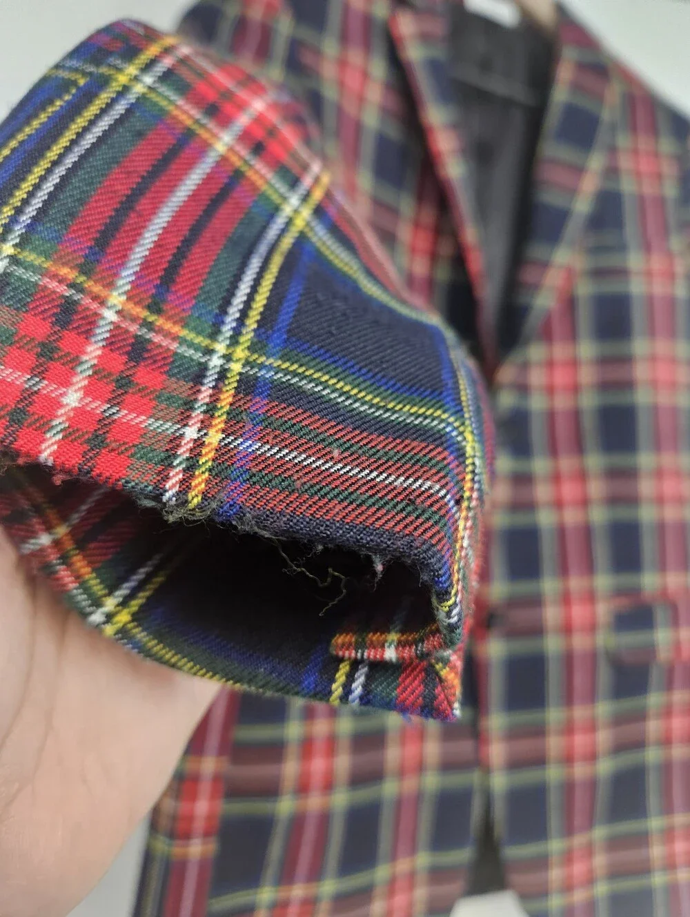 Trish Scully Child Red Tartan Plaid Stewart Suit Jacket Size 14